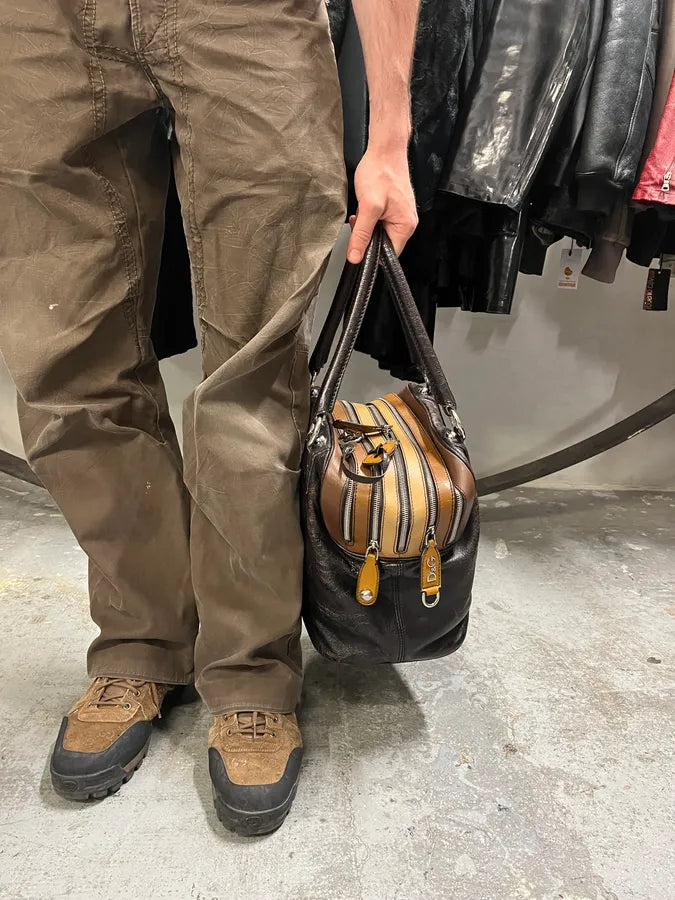 2000s Dolce & Gabbana Multi Zips Lily Leather Bag (OS) iYHzrFd 1