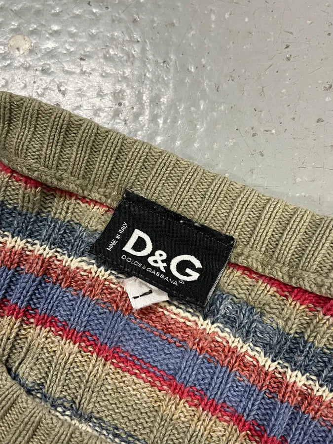 2000s Dolce & Gabbana Multicolor Striped Sweater nyTxFQh 8