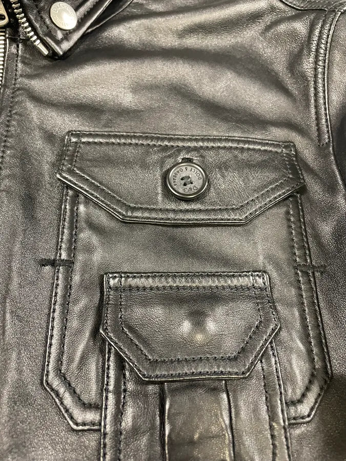 2000s Dolce & Gabbana Multipocket Black Leather Jacket (L) 8