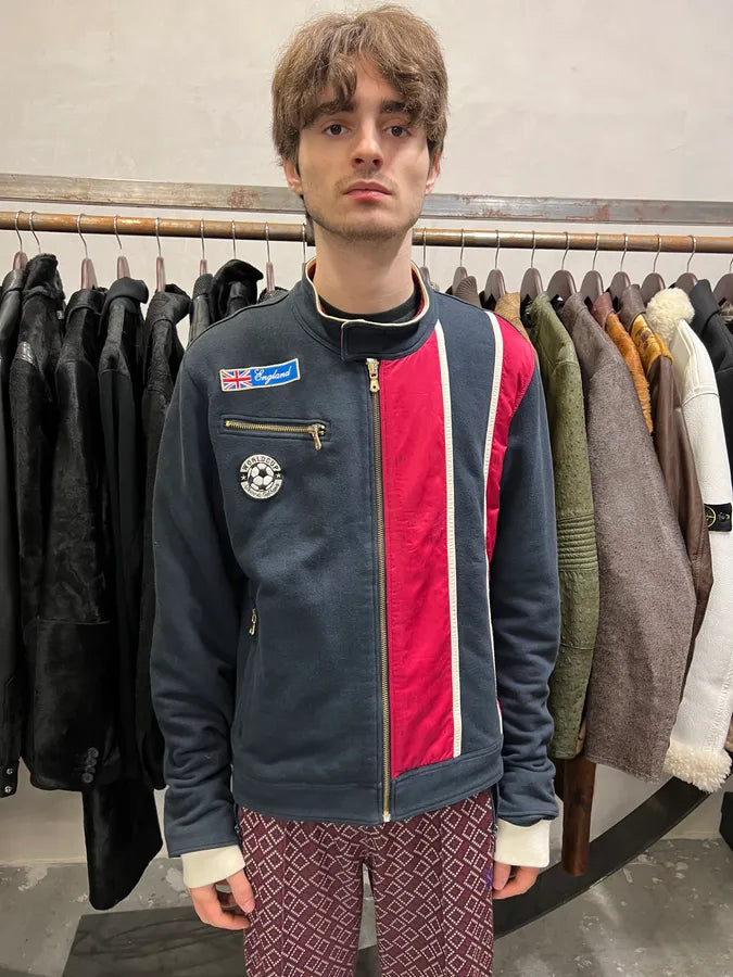 2000s Dolce & Gabbana Navy & Pink Racer Sweater (M) 3