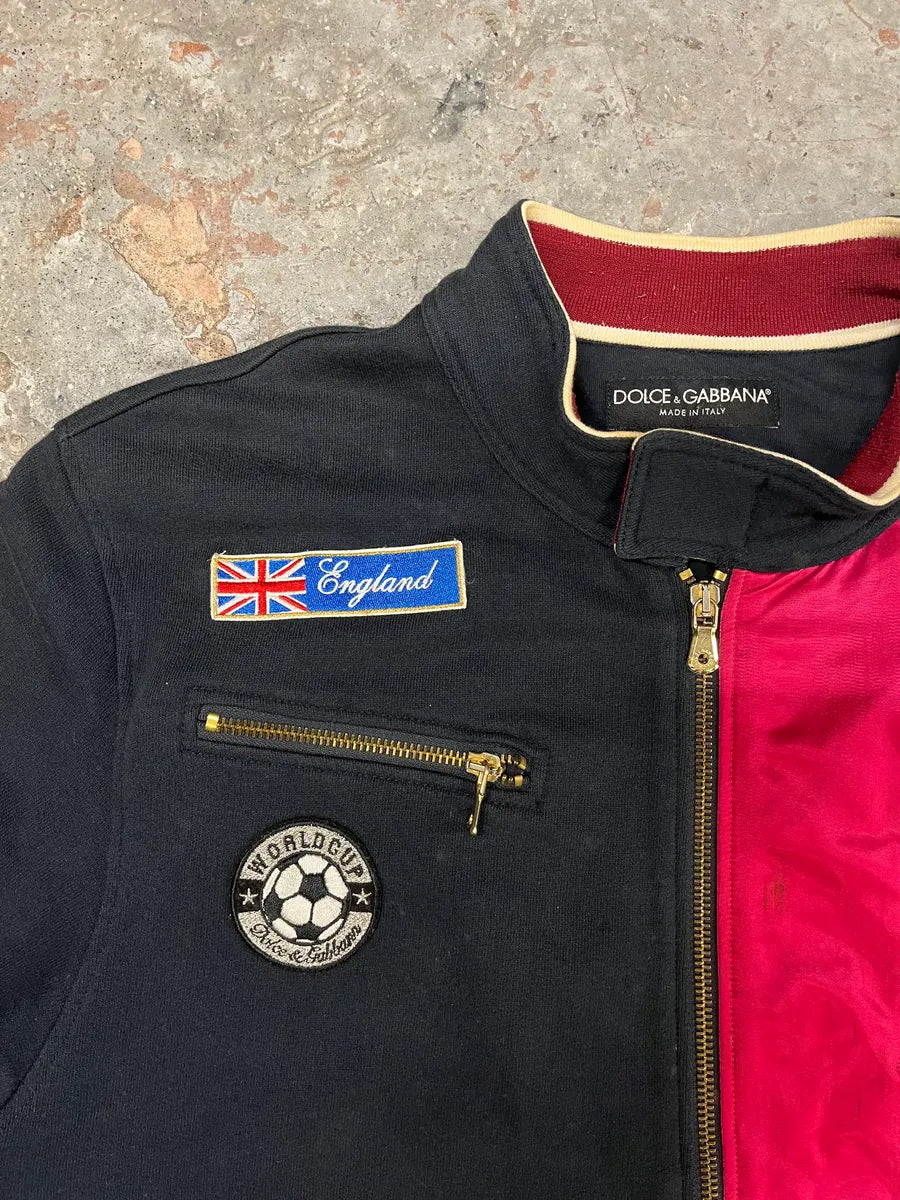 2000s Dolce & Gabbana Navy & Pink Racer Sweater (M) 5