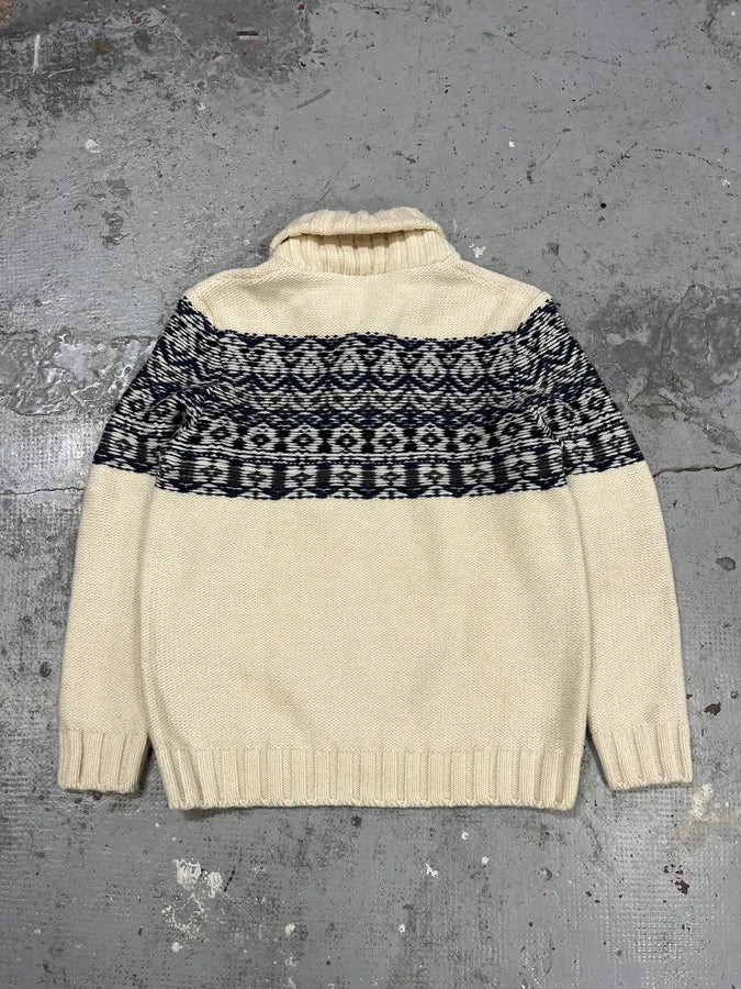 AW2006 Dolce & Gabbana Navy Beige Buttoned Sweater dtdSMdZ 5