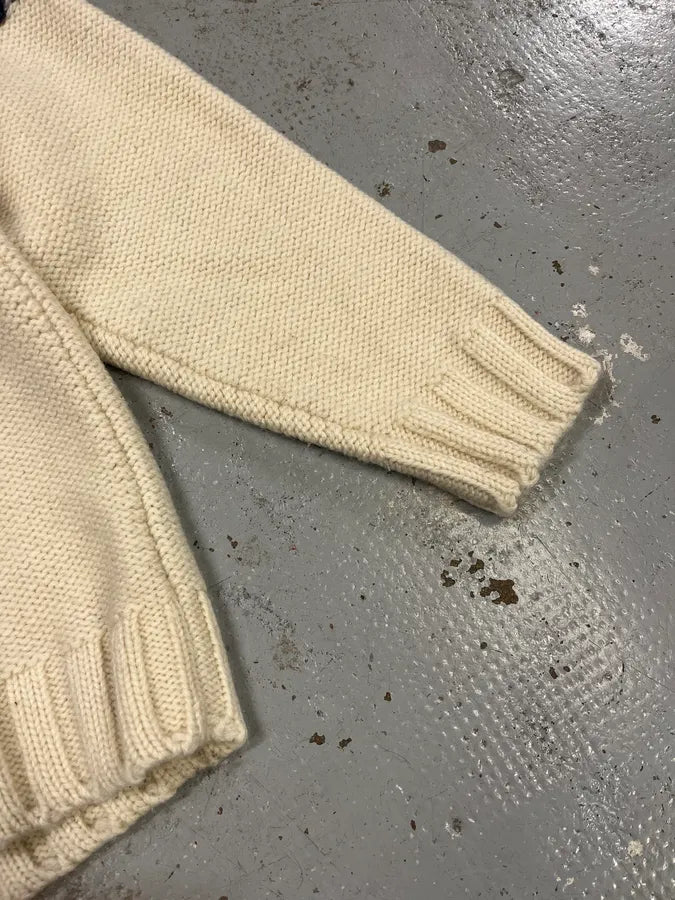 AW2006 Dolce & Gabbana Navy Beige Buttoned Sweater dtdSMdZ 6