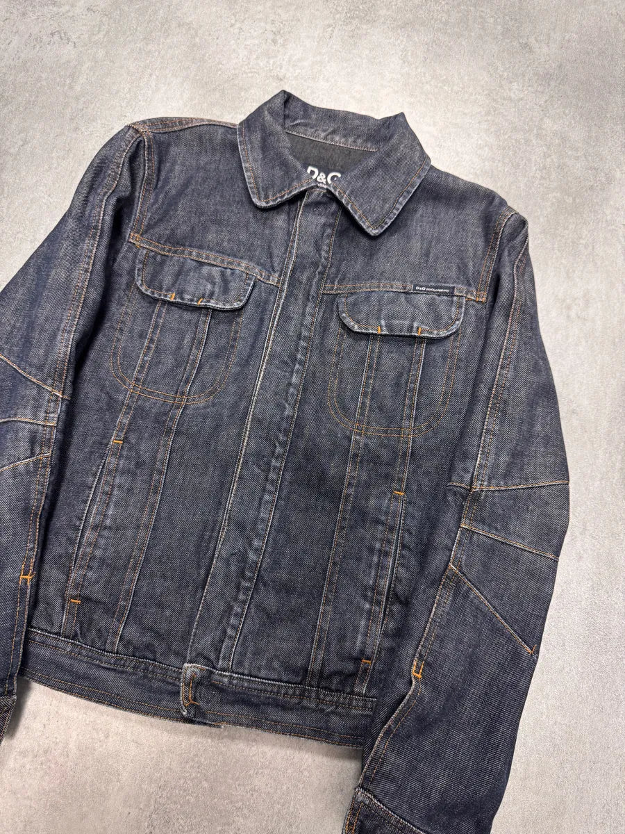 2000s Dolce & Gabbana Navy Blue Denim Jacket xaWyRko 1