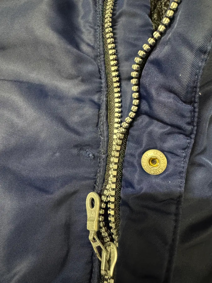 2000s Dolce & Gabbana Navy Bomber Jacket with Detachable Sleeves (M) 12