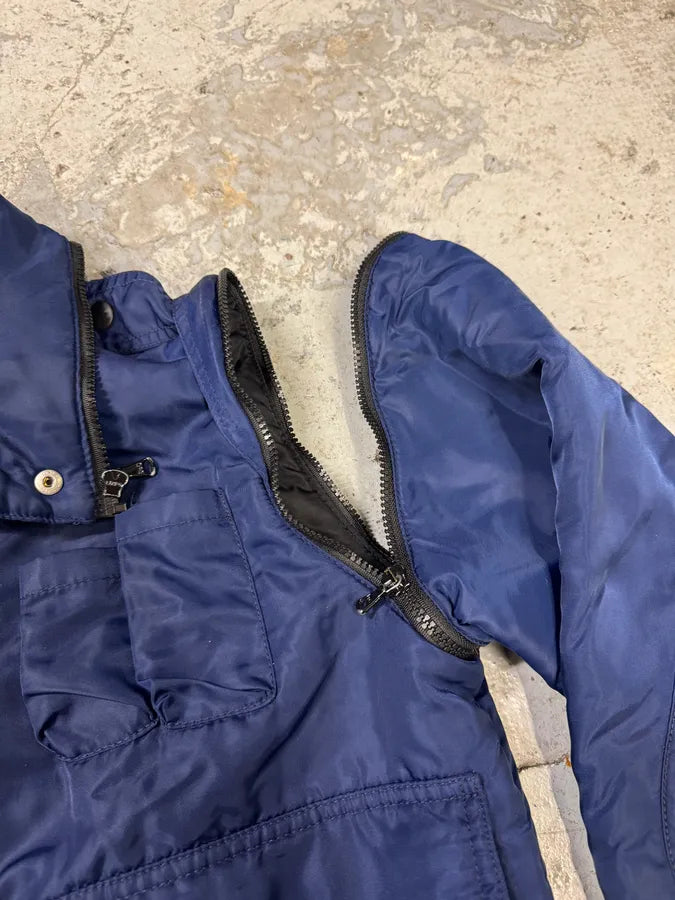 2000s Dolce & Gabbana Navy Bomber Jacket with Detachable Sleeves (M) 6