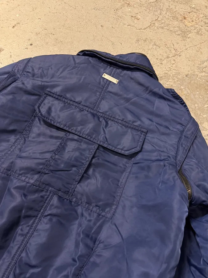 2000s Dolce & Gabbana Navy Bomber Jacket with Detachable Sleeves (M) 9