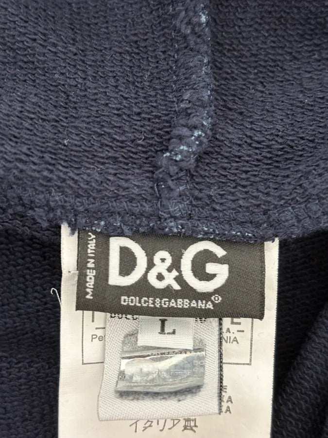2000s Dolce & Gabbana Navy Born To Thrill Zip-up Hoodie FlbUdzP 8