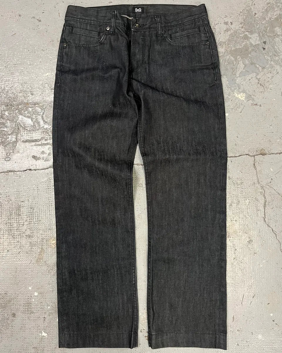 2000s Dolce & Gabbana Navy Brut Denim Jeans wdLTKvz 0