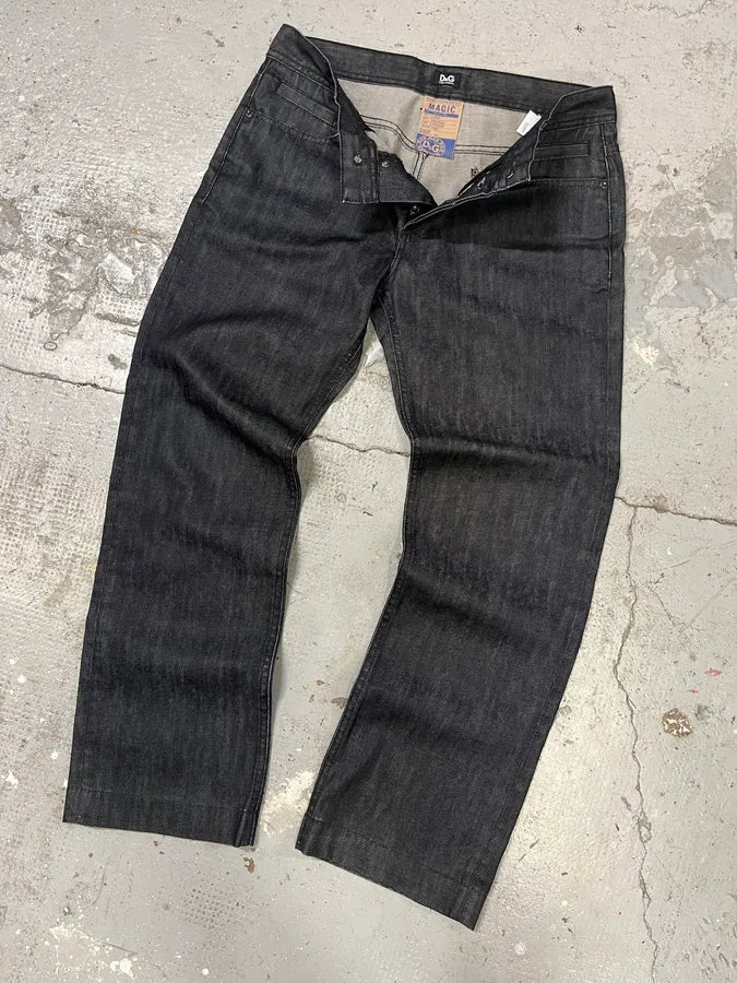 2000s Dolce & Gabbana Navy Brut Denim Jeans (S/M) wdLTKvz 5