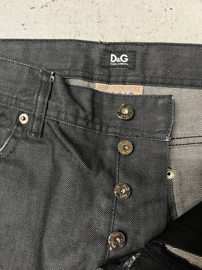 2000s Dolce & Gabbana Navy Brut Denim Jeans (S/M) wdLTKvz 7