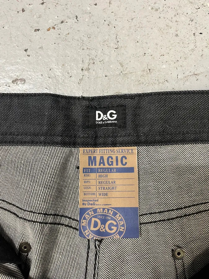 2000s Dolce & Gabbana Navy Brut Denim Jeans (S/M) wdLTKvz 9