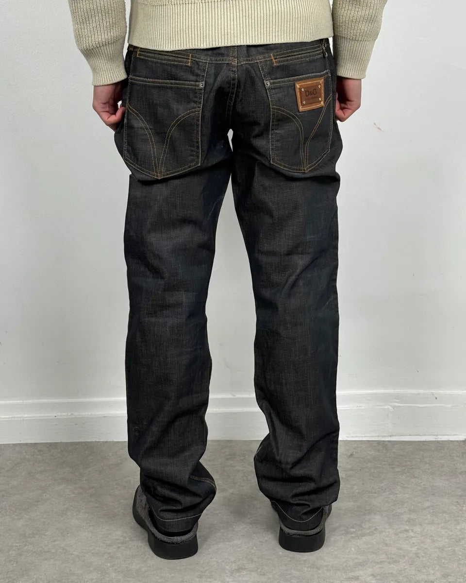 2000s Dolce & Gabbana Navy Brut Large Denim Jeans SGLdAmm 3
