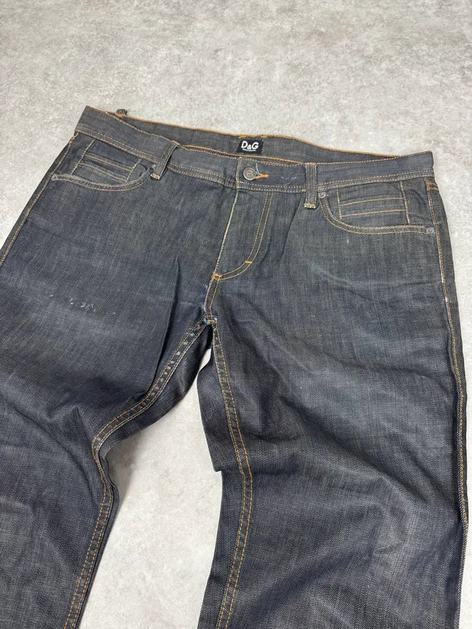 2000s Dolce & Gabbana Navy Brut Large Denim Jeans SGLdAmm 5
