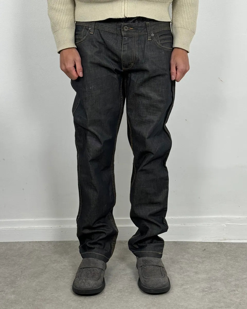 2000s Dolce & Gabbana Navy Brut Large Denim Jeans SGLdAmm 1