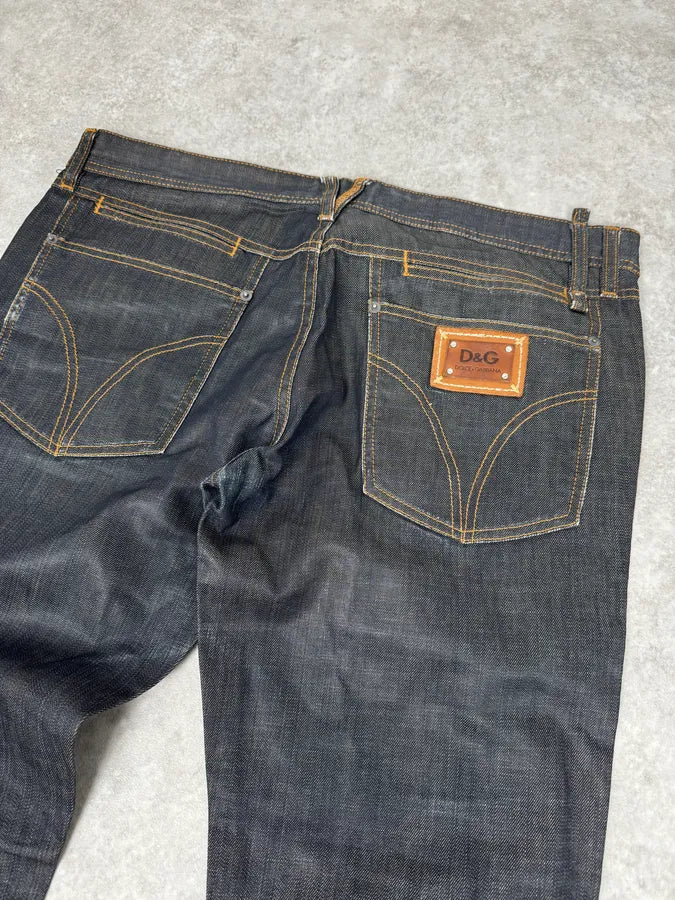 2000s Dolce & Gabbana Navy Brut Large Denim Jeans SGLdAmm 6