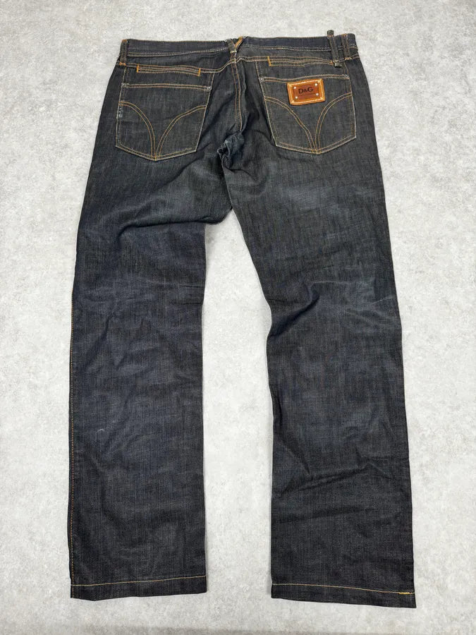 2000s Dolce & Gabbana Navy Brut Large Denim Jeans SGLdAmm 4