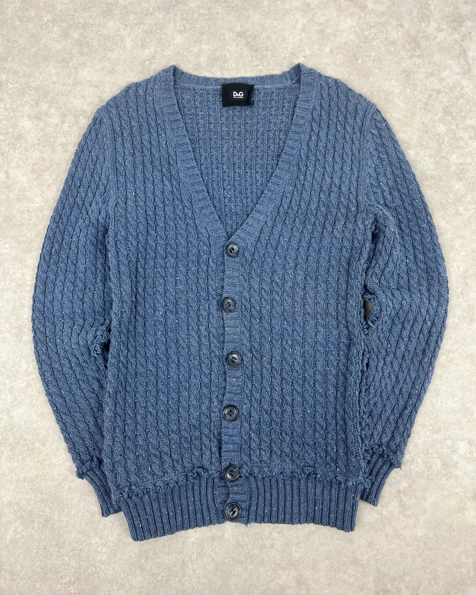 2000s Dolce & Gabbana Blue Buttoned Cardigan Sweater CFwSYpC 0