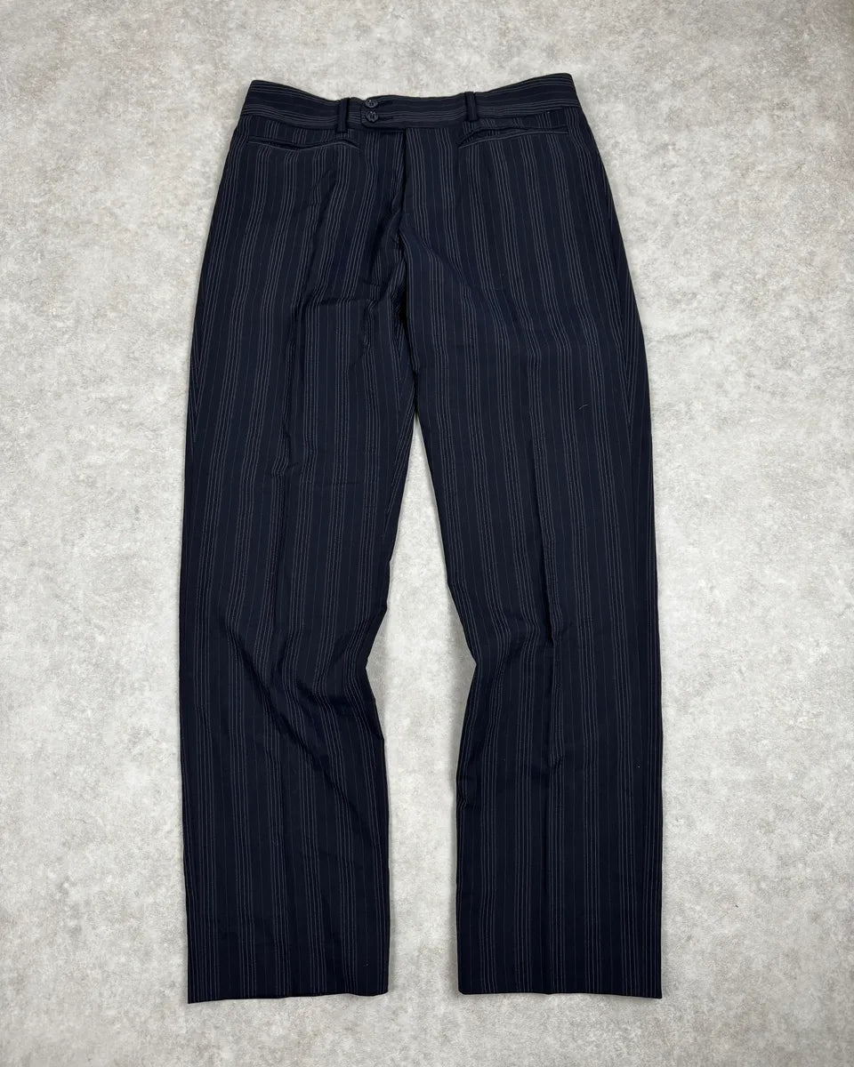2000s Dolce & Gabbana Navy Classy Striped Pants rdVTfOm 0