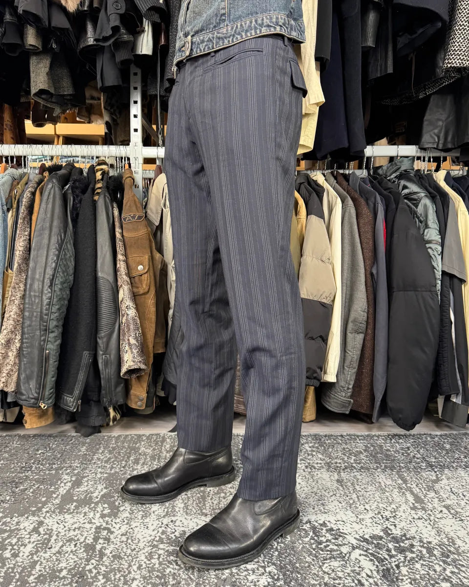 2000s Dolce & Gabbana Navy Classy Striped Pants rdVTfOm 2