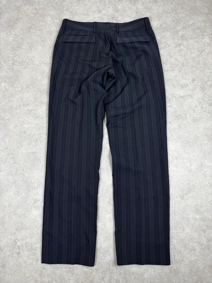 2000s Dolce & Gabbana Navy Classy Striped Pants rdVTfOm 3