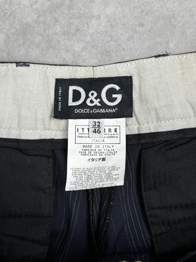2000s Dolce & Gabbana Navy Classy Striped Pants rdVTfOm 7