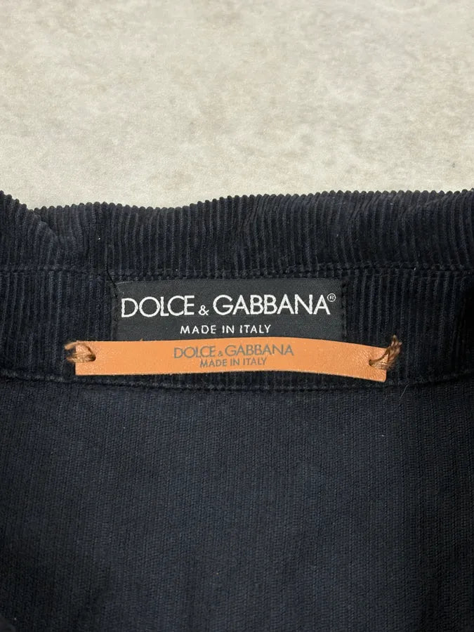 2000s Dolce & Gabbana Navy Cordurroy Jacket  LuiMqFl 11