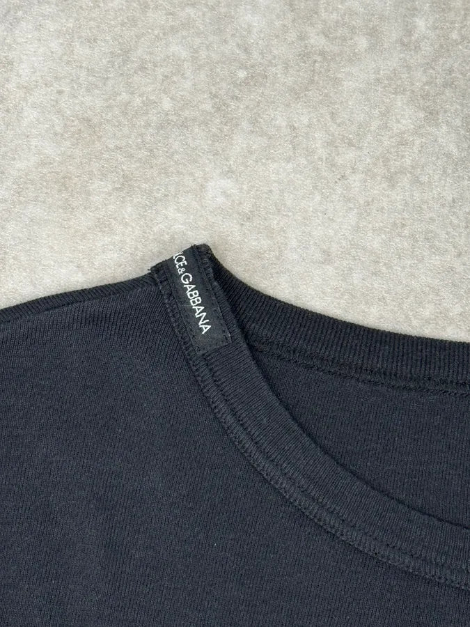 2000s Dolce & Gabbana Navy Crystal Cross T-Shirt lzEacNW 7