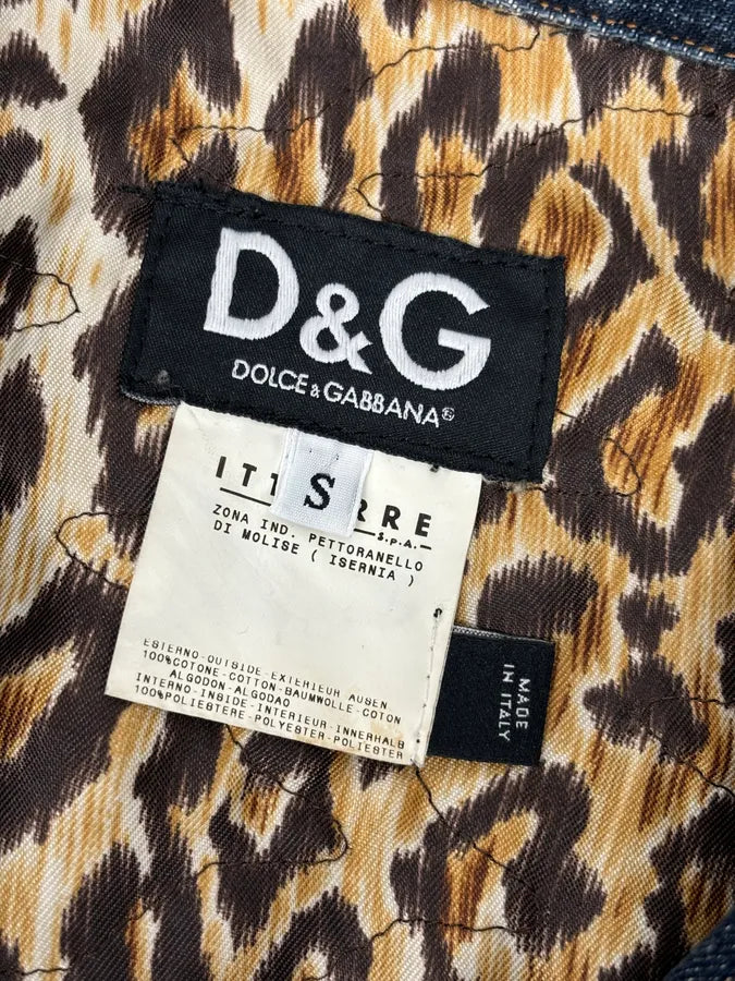 AW2001 Dolce & Gabbana Navy Gold Studded Denim Jacket  DEVbJUe 10