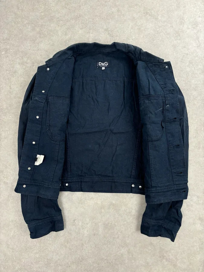 2000s Dolce & Gabbana Navy Trucker Jacket fFDmXTy 6