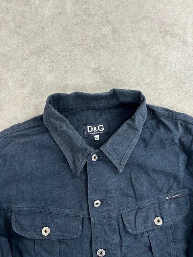 2000s Dolce & Gabbana Navy Trucker Jacket fFDmXTy 3
