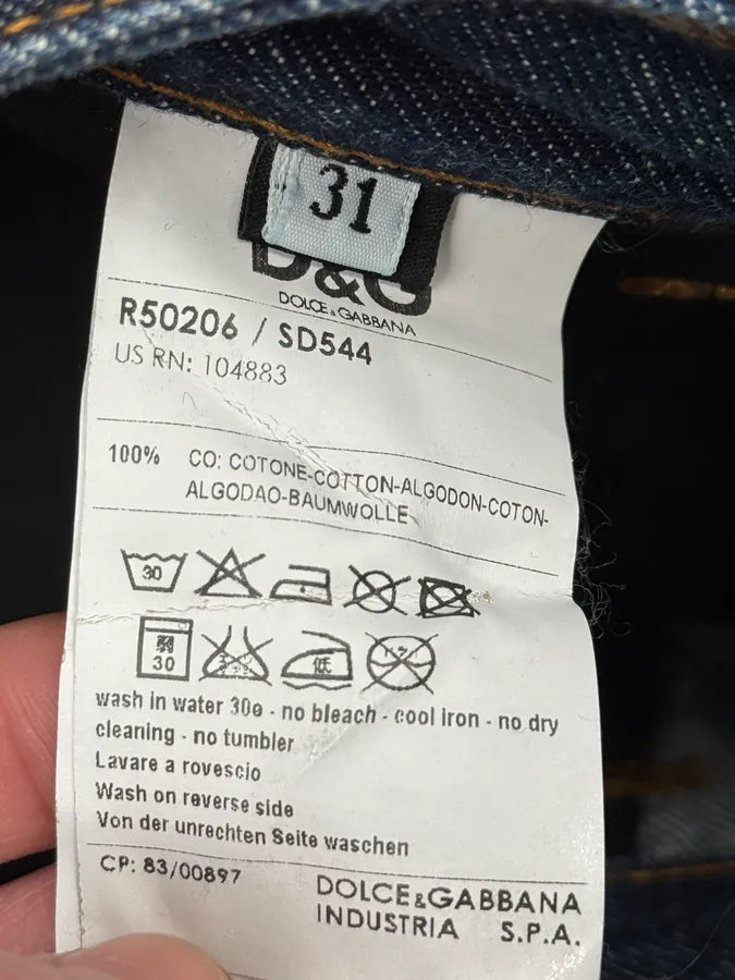 2000s Dolce & Gabbana Navy Distressed Brut Denim Jeans ySOFJwx 11