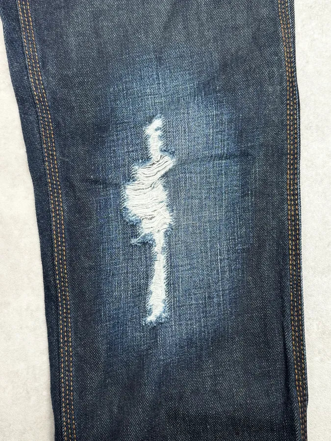 2000s Dolce & Gabbana Navy Distressed Brut Denim Jeans ySOFJwx 9