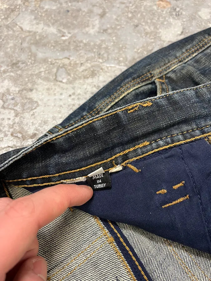 2000s Dolce & Gabbana Navy Faded Denim Jeans gITxcYD 12