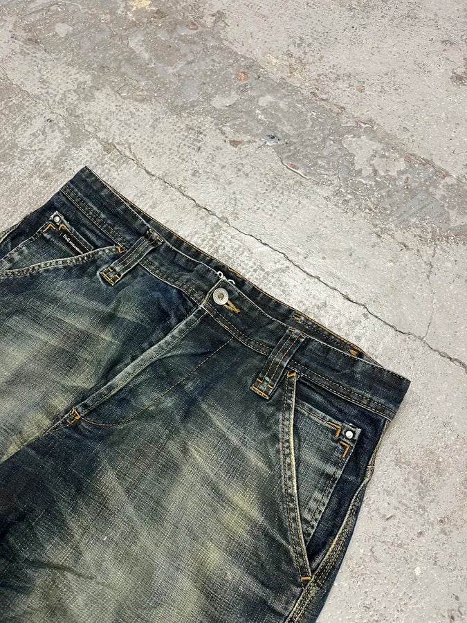 2000s Dolce & Gabbana Navy Faded Denim Jeans gITxcYD 6