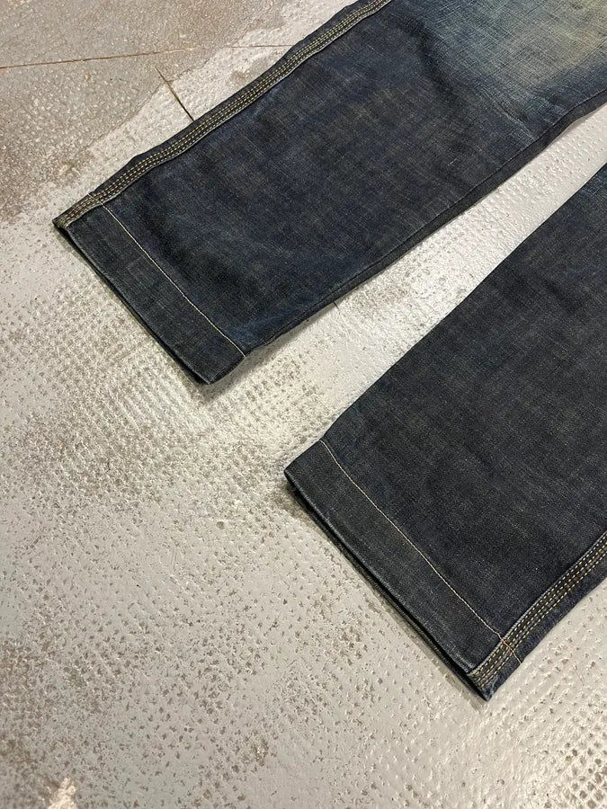 2000s Dolce & Gabbana Navy Faded Denim Jeans gITxcYD 7
