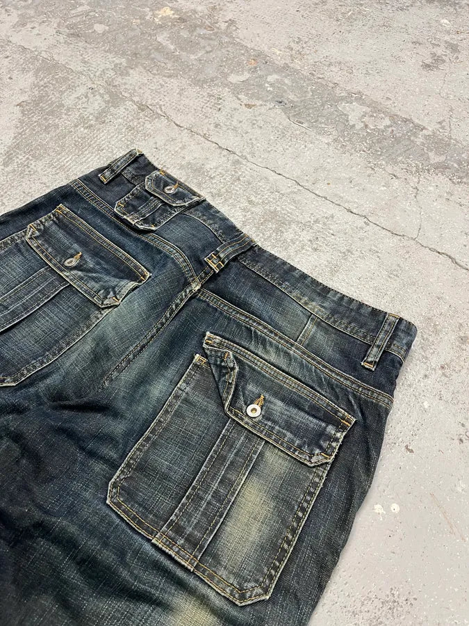 2000s Dolce & Gabbana Navy Faded Denim Jeans gITxcYD 8