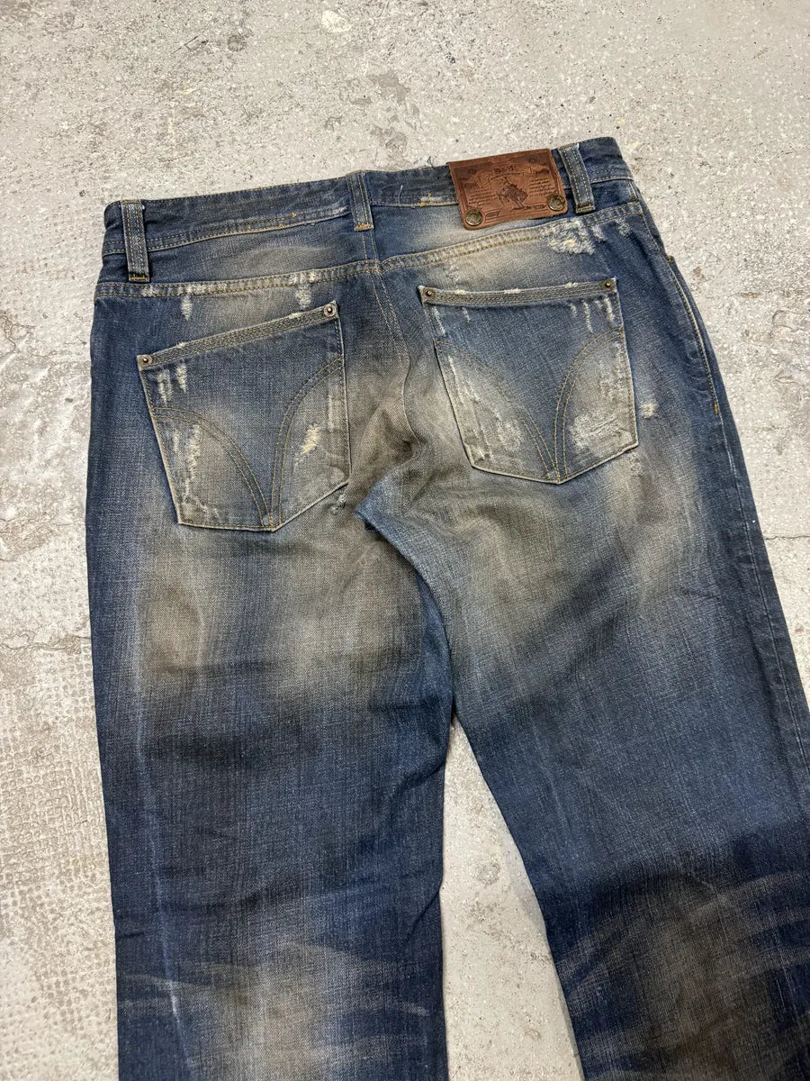 2000s Dolce & Gabbana Navy Faded Denim Jeans (M/L) WIOmMnR 6