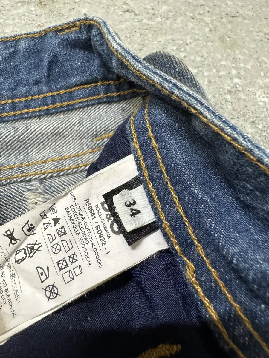 2000s Dolce & Gabbana Navy Faded Denim Jeans (M/L) WIOmMnR 8