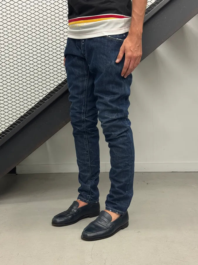2000s Dolce & Gabbana Navy Faded Straight Denim Jeans xdcuPJQ 2