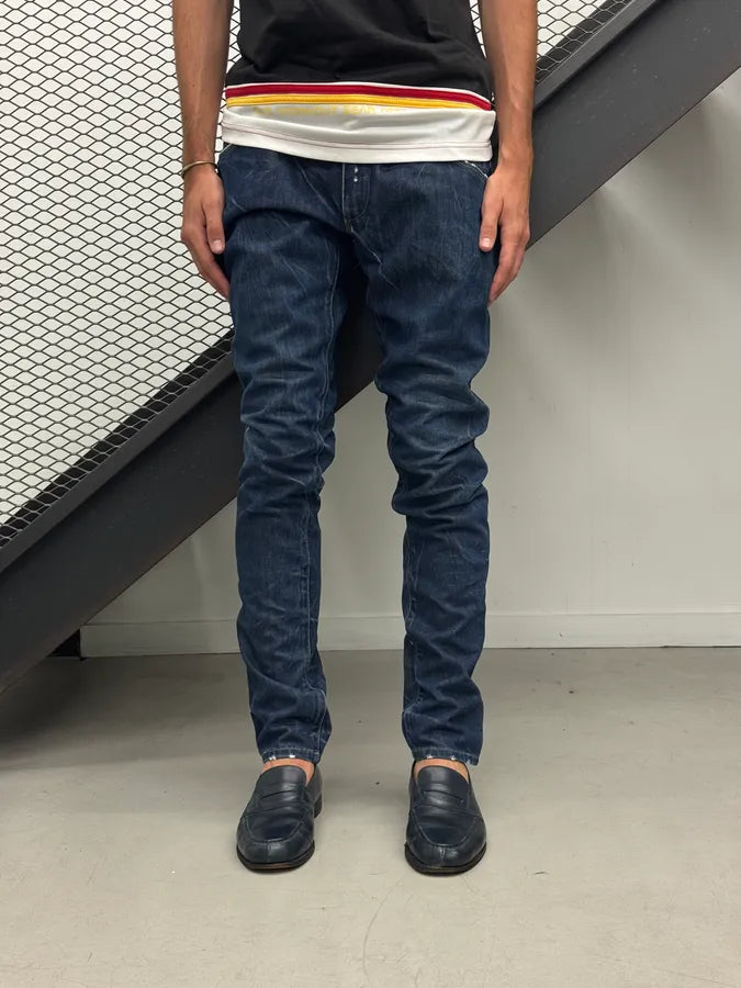 2000s Dolce & Gabbana Navy Faded Straight Denim Jeans xdcuPJQ 1