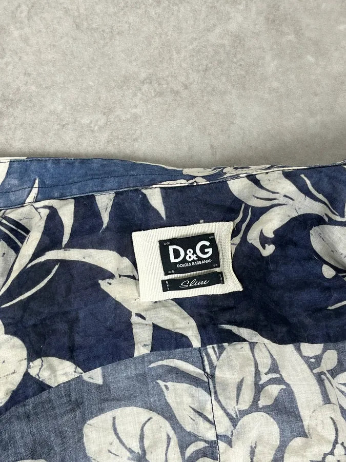 2000s Dolce & Gabbana Navy Floral Exotic Shirt qqPWhHL 9