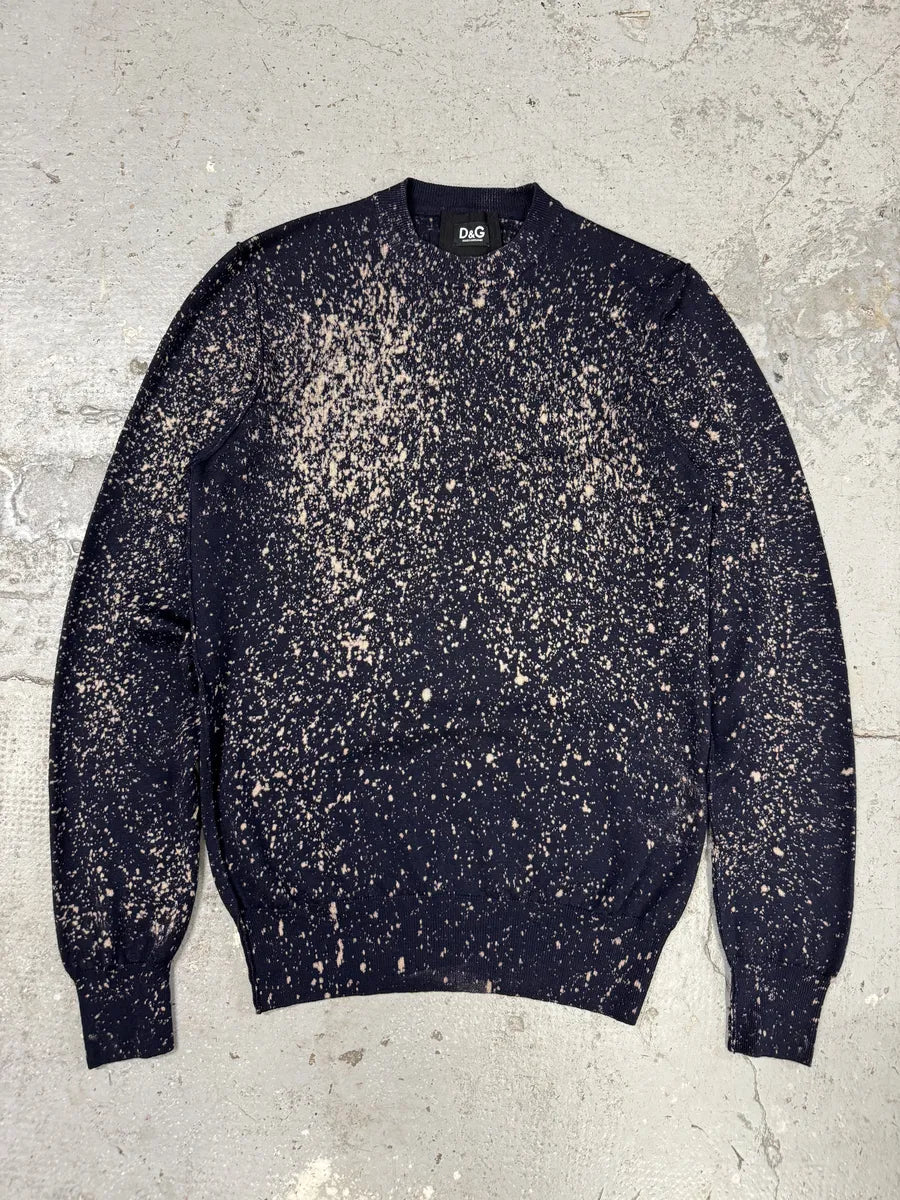 2000s Dolce & Gabbana Navy Galaxy Sweater zHsJvoG 0