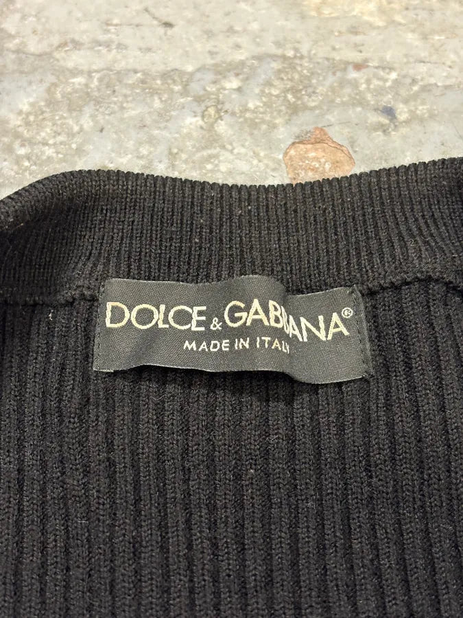 2000s Dolce & Gabbana Navy Henley Buttoned Sweater KRfslxL 6