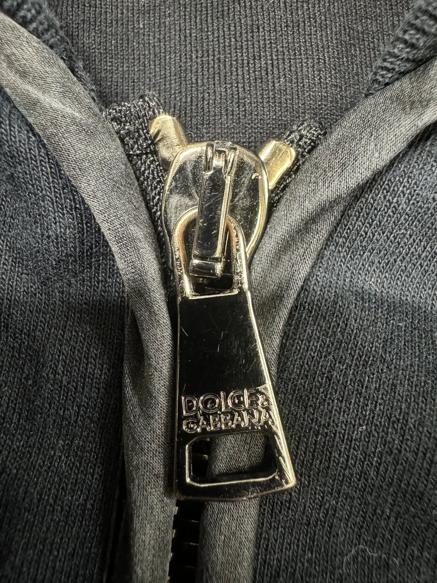 2000s Dolce & Gabbana Navy Hooded Zip-up Sweater (L) 4