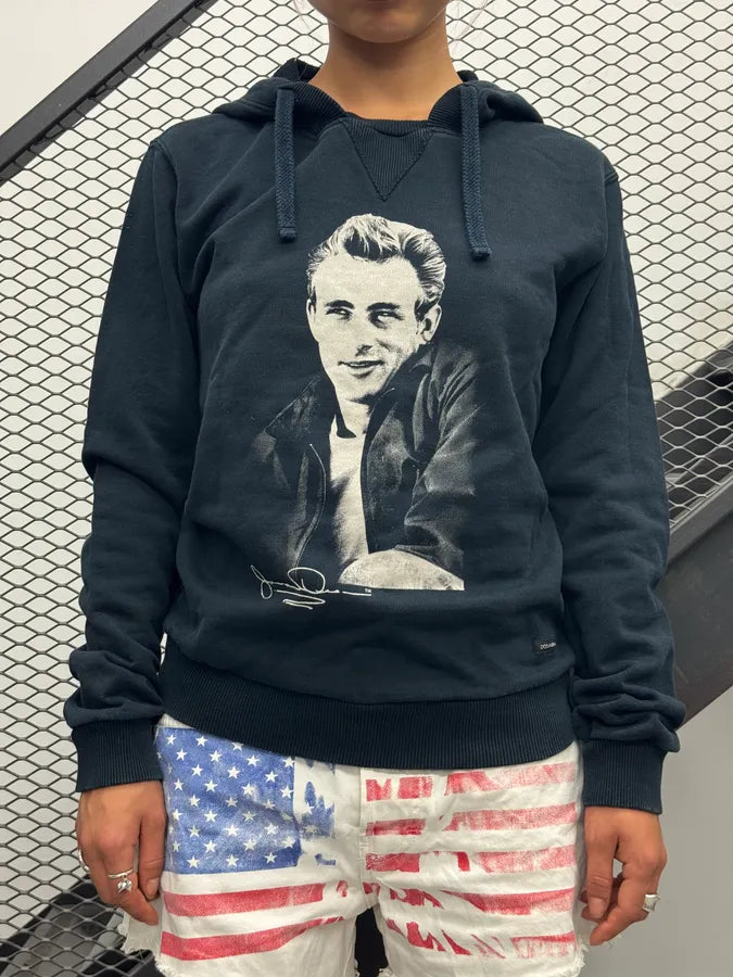 2000s Dolce & Gabbana Navy James Dean Portrait Hoodie hzWUqGM 2