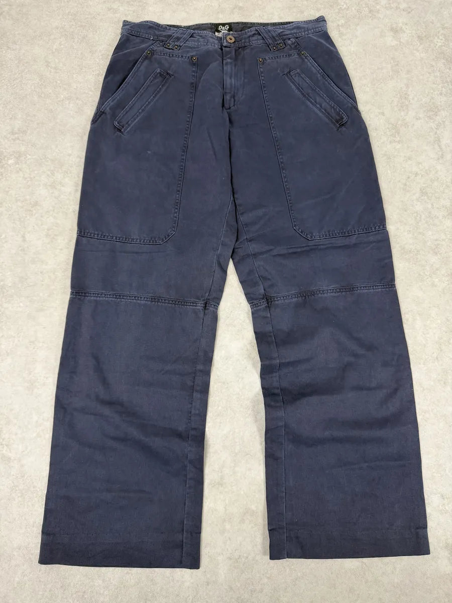 2000s Dolce & Gabbana Navy Large Cozy Pants IXHyrXd 0