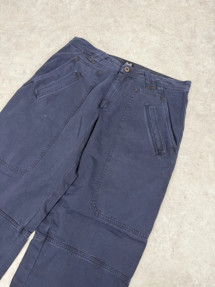 2000s Dolce & Gabbana Navy Large Cozy Pants IXHyrXd 11