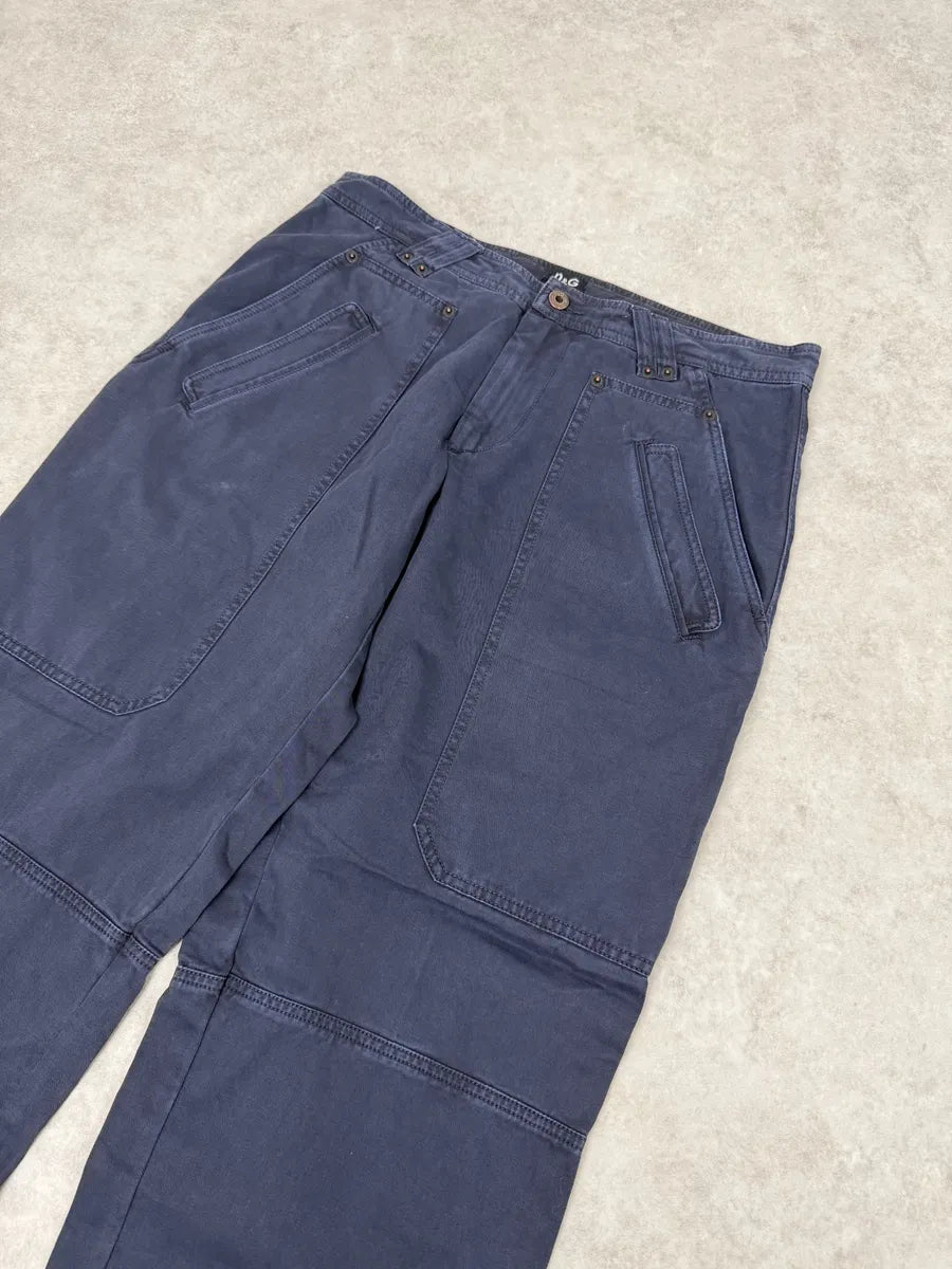 2000s Dolce & Gabbana Navy Large Cozy Pants IXHyrXd 5