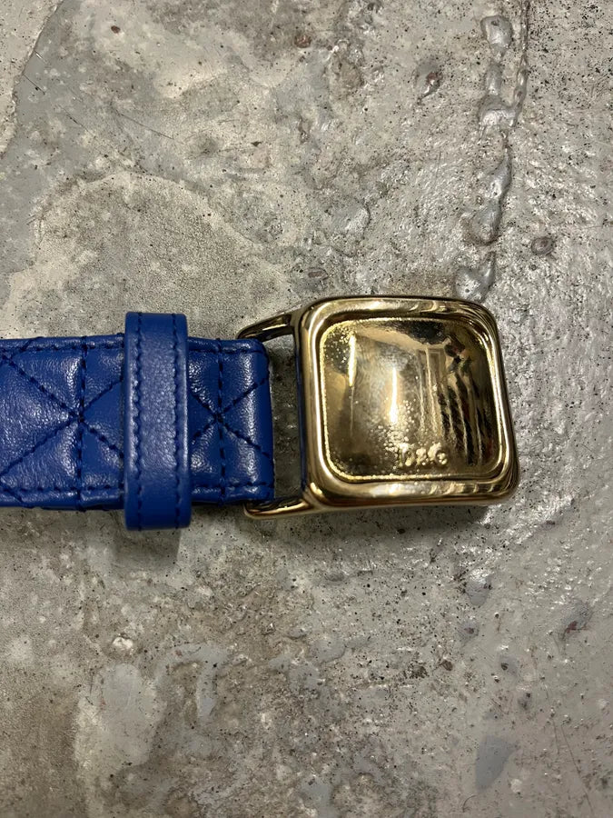 2000s Dolce & Gabbana Navy Leather Belt ifzzhpK 7
